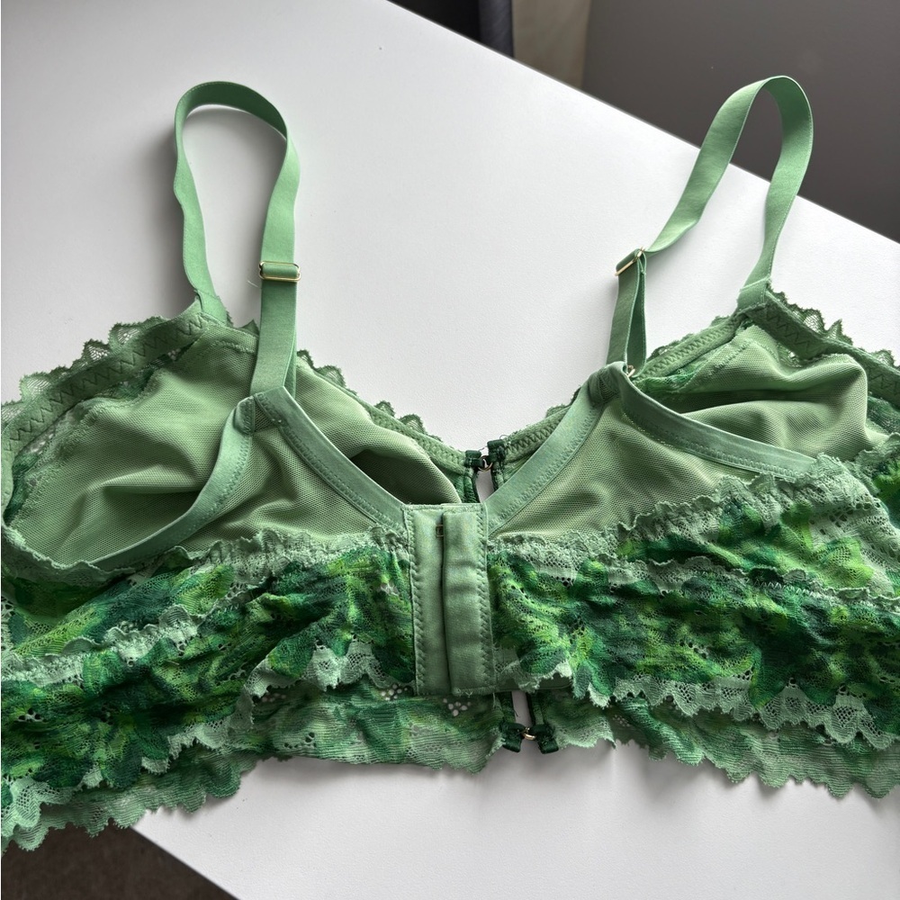 Aerie Front Clasps Green Lace Bralette Size XL Bra St Patrick’s Day ☘️ - Picture 6 of 9